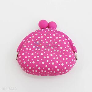 White Dotted Silicone Coin Purse,Coin Holder,Coin Pouch