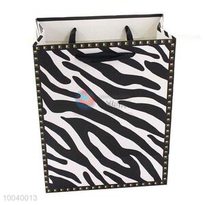 Small size zebra-stripe style <em>gift</em> bag/shopping bag with ivory board