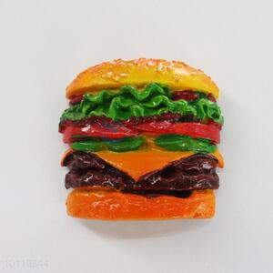 Hamburger Shaped Resin Fridge Magnet/Home Decoration Fridge Magnet Sticker