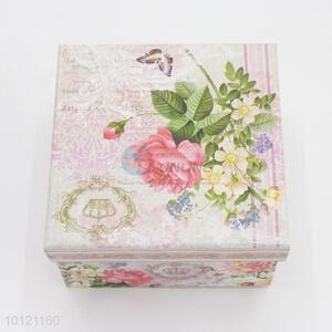 New Arrival Square Flowers Printed Gift Box with Lid