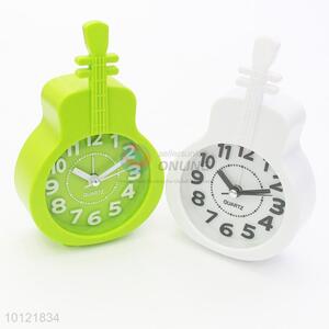 Two Colors Exquisite Guitar Shape Alarm Clock For Home Decoration