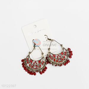Red dangle earrings/crystal earrings