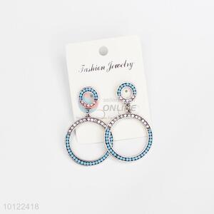Delicate blue dangle earrings/crystal earrings