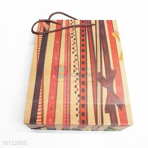 Hot sale coloured ribbon pattern paper gift bag