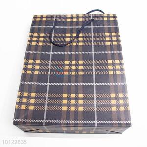 Hot sale coffee plaid gift paper bag