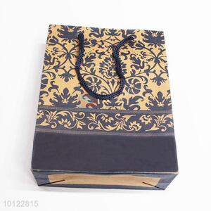 Hot sale vintage flower pattern gift paper bag