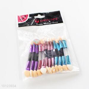 Profession 12 pcs Colorful Handle Makeup Brush for Cosmetic Double Ended Eyeshadow Brush Set