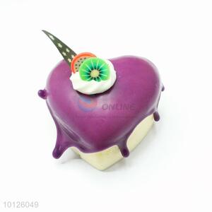 Purple 3d heart shaped cake fridge magnet/shop display/refrigerator magnet