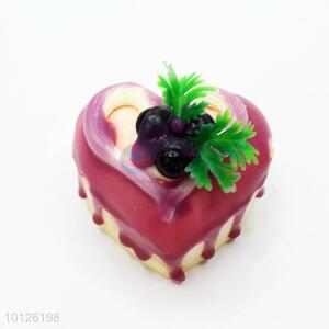 Purple Heart Shaped Cake Design Fridge Magnet for Home Decoration with Fragrance