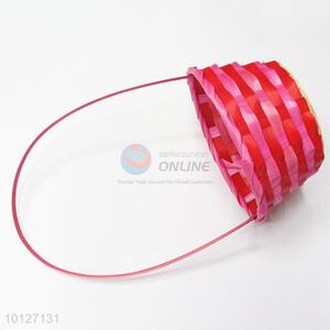 Pink weaving christmas gift bamboo basket