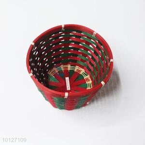 Home garden bamboo woven barrel basket