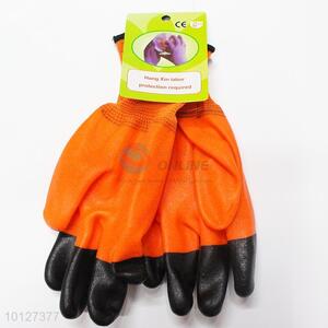 Good quality orange-black anti-slip industrial latex gloves