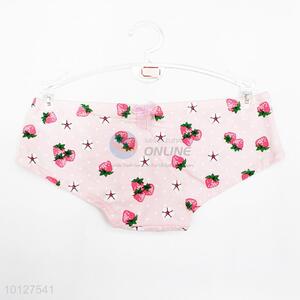 Cute strawberry and dots pattern women underwear cotton lingerie briefs