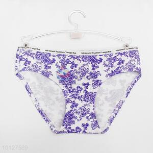 Women sexy blue flower pattern cotton underwear women's  panties women's briefs