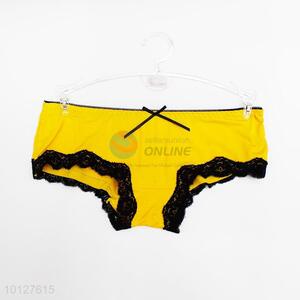 Yellow color sexy modal lace underwear women's panties women's briefs