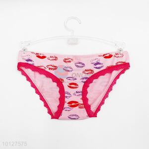 Sexy lips pattern spandex undies sexy panties women underwear lingerie knickers