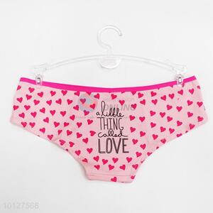 Cute pink heart pattern women underwear cotton lingerie briefs