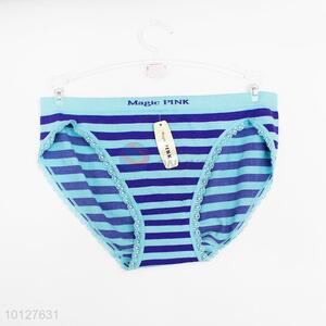 Sky blue stripe lace women underwear comfortable cotton underwear