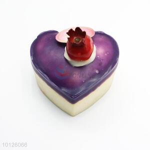 Simulation purple heart shaped cake refrigerator magnet