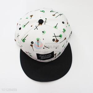 Delicate guitar printed cotton baseball hats