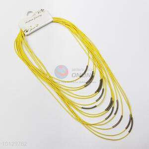 Fashion yellow waxed cord necklace from China
