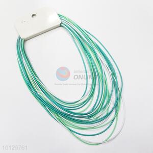 New product green multi-layer waxed cord necklace