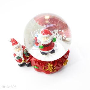 Best selling Father Christmas bow base resin crystal ball