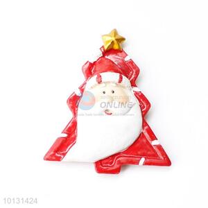 Unique design triangle shaped Father Christmas resin fridge magnet