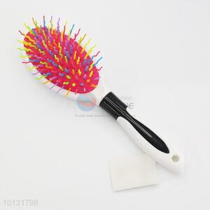 Oval Shape Rainbow Big Wet Hair Brush Curved Needle Hair Brush Detangle Hair Comb with Plastic Handle