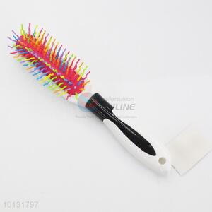 Thin Shape Rainbow Big Wet Hair Brush Curved Needle Hair Brush Detangle Hair Comb with Plastic Handle
