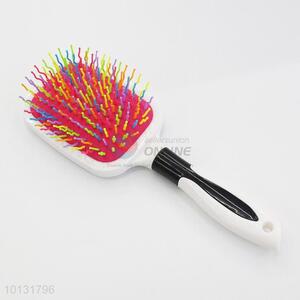 Big Square Shape Rainbow Big Wet Hair Brush Curved Needle Hair Brush Detangle Hair Comb with Plastic Handle