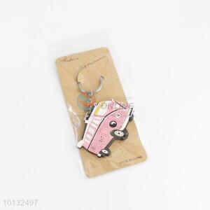 Pink bus key chain/key ring