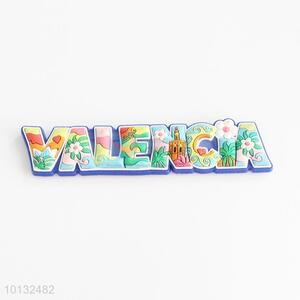 Colorful word valencia shaped fridge magnet