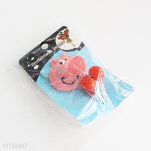 Pink pig shaped <em>toothbrush</em> <em>holder</em>