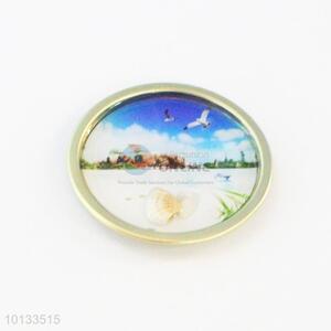 Seaside Round Epoxy Fridge Magnet