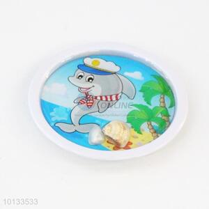 Cartoon Dolphin Round Epoxy Fridge Magnet