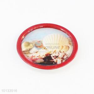 Red Border Round Epoxy Fridge Magnet