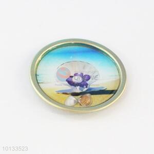 Shell Round Epoxy Fridge Magnet