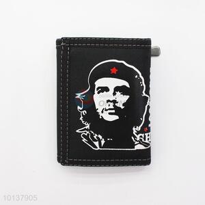 Black Three Fold Simple Short Wallet for Man