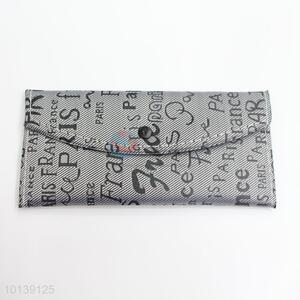 Fashion Design Grey Color Leather Long Wallet