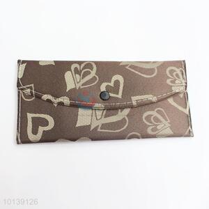 High Quality Fashion Design Grey Color Leather Long Wallet