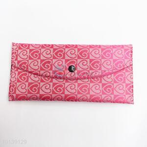 Fashion Pink Color Women Leather Long Wallet