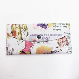 Women Printed Purse Fashion Leather Long Wallet
