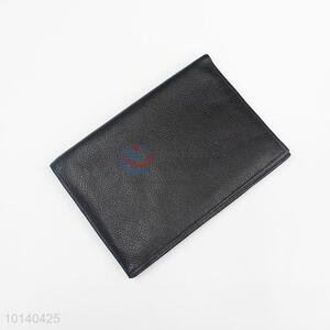 Simple Style Multifunctional PU Wallet, Black Foldable Purse