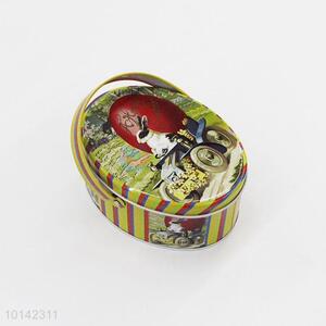 Creative Oval Shape Tin Box Candy  Box Portable Box Storage Box