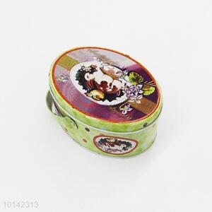 Oval Shape Printed Portable Tin Box Candy Box Food Storage Box For Wholesale
