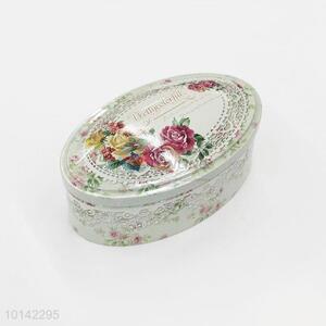 China Wholesale Retro Style Oval Shape Tin Box Cookie/Sugar Box