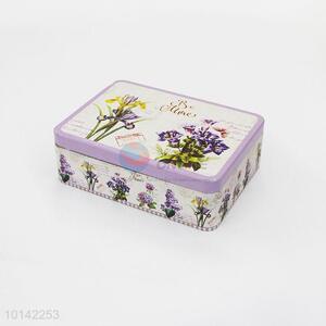 Promotional Printed Rectangle Tinplate Box Metal Tin Candy Box With Interlayer
