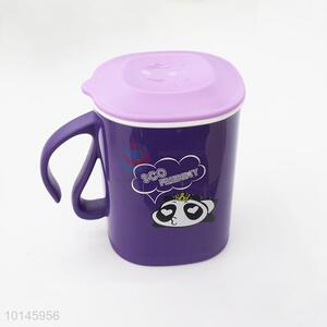 Cartoon plastic coffee mug with lid