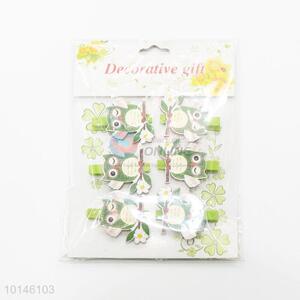 6 Pcs/Set Party Decoration Cartoon Cute Owl Shaped Wooden Clips